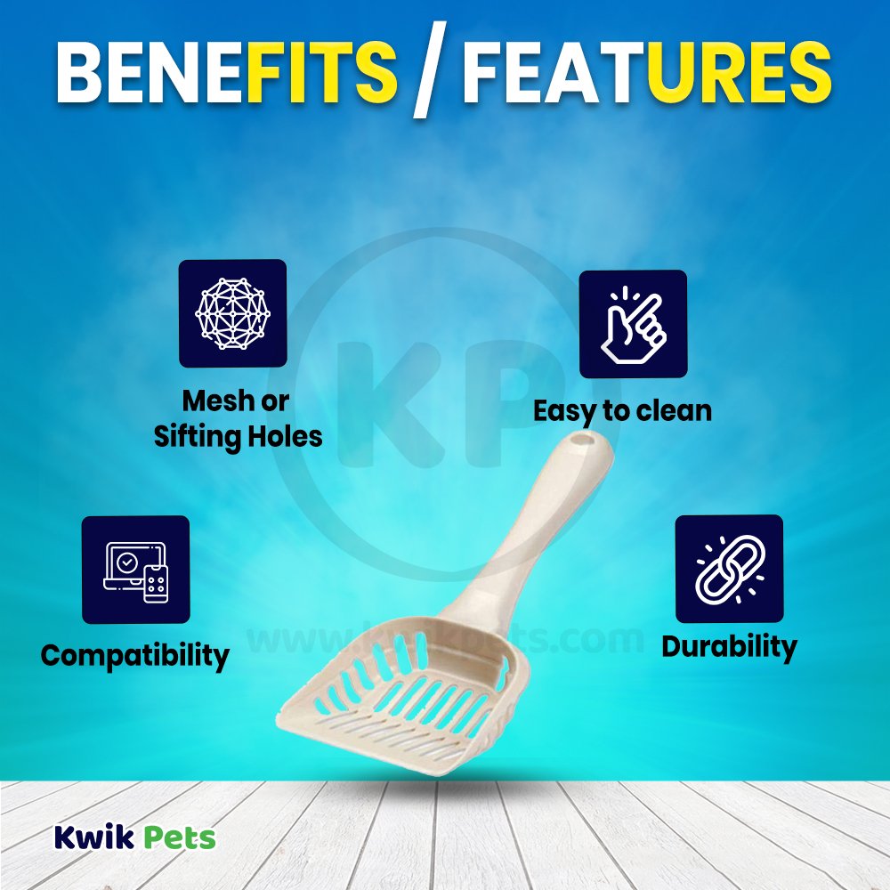 Van Ness Plastics Cat Litter Scoop White Giant, Kwik Pets