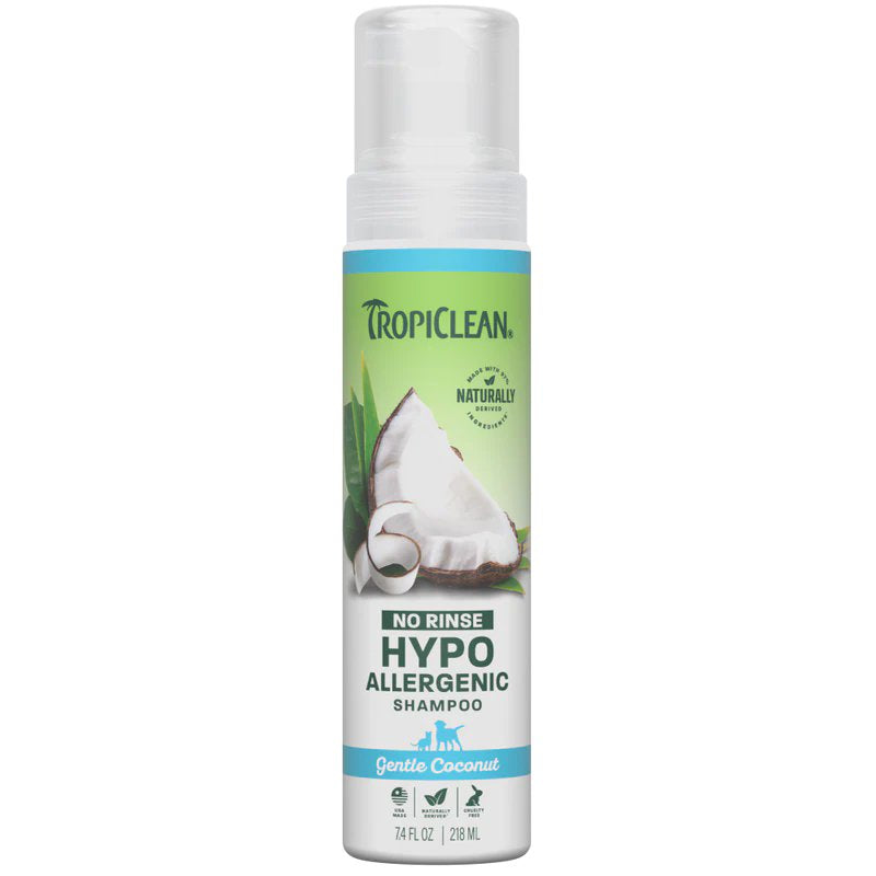 TropiClean Hypoallergenic Waterless Shampoo for Dogs & Cats 7.4-oz