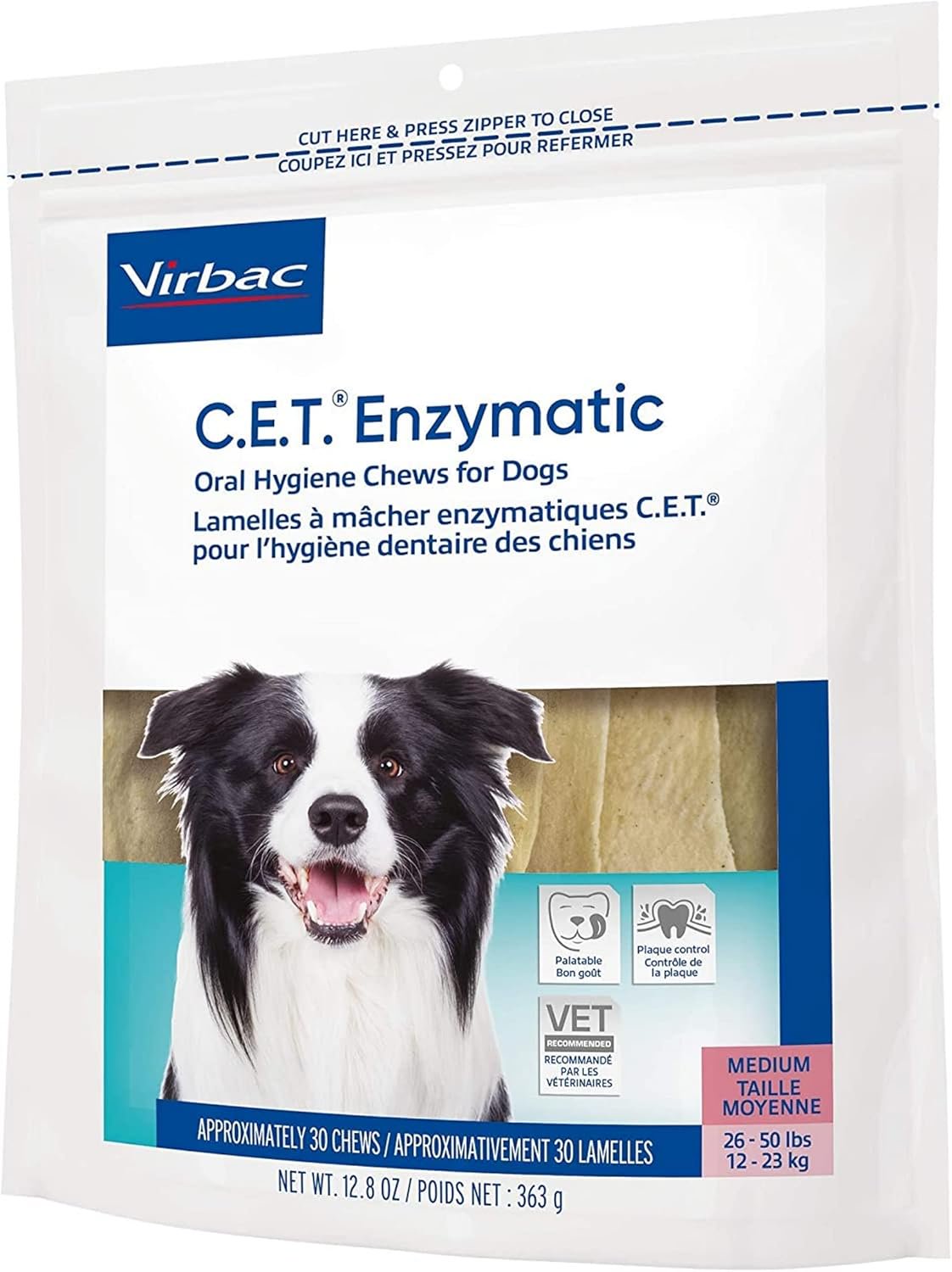 Virbac C.E.T. Enzymatic Dental Chews for Dogs Medium 12.8-oz