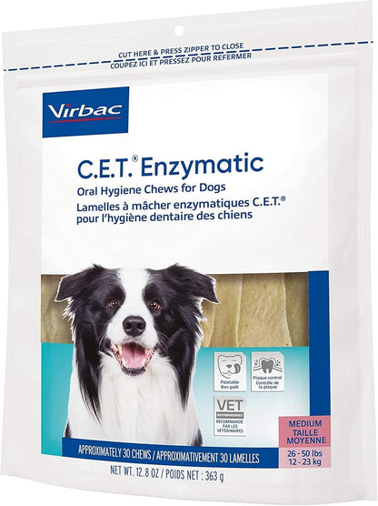 Virbac C.E.T. Enzymatic Dental Chews for Dogs Medium 12.8-oz