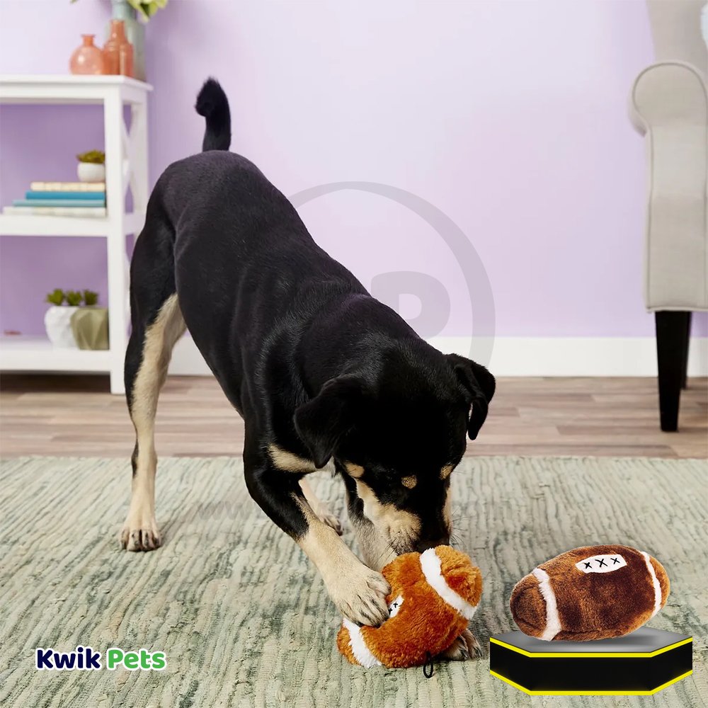 Ethical Pet Spot Plush Dog Toy Football 4.5-in, Kwik Pets