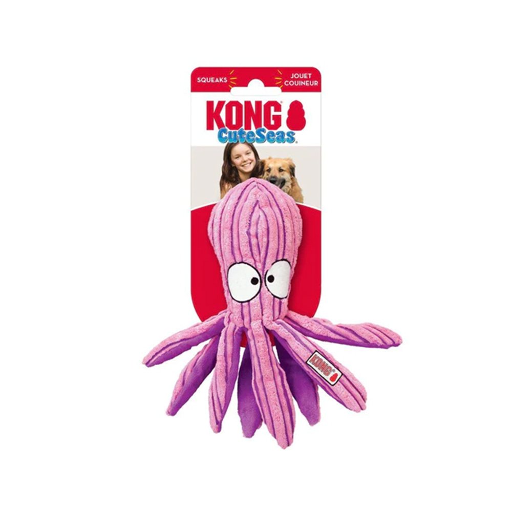 KONG CuteSeas Octopus Dog Toy Pink Purple, SM, KONG