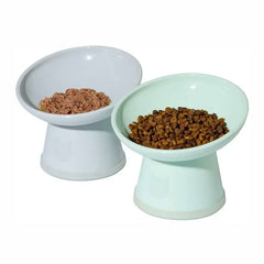 Necoichi Tilted Stress Free Raised Cat Food Bowl Basic Edition 2 Count Smoky Mint