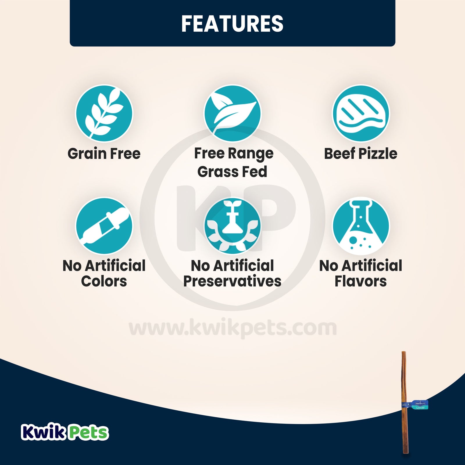 Features of Barkworthies 12" Odor Free Bully Stick