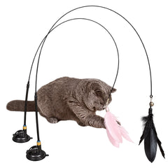 PAWPAWwholesale Cat Wand Toy with Suction Base Black