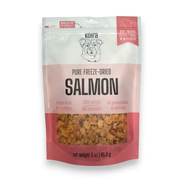 Koira Freeze-Dried Salmon Dog Treats 3-oz, Kwik Pets
