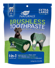 Ark Naturals Brushless Toothpaste Dog Dental Chews Extra Large 24-oz