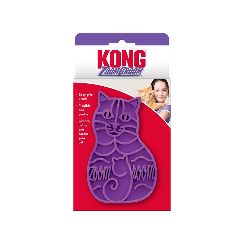 KONG Zoomgroom Cat Brush Purple