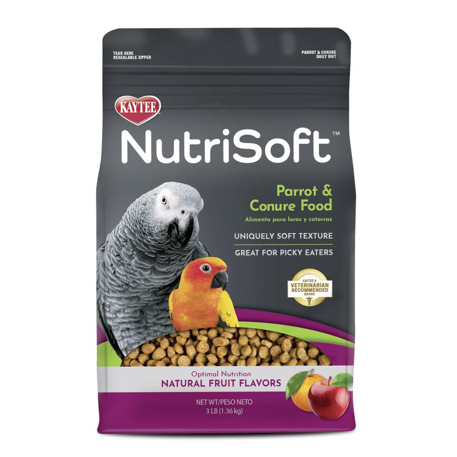 Kaytee Nutrisoft Parrot & Conure Pet Bird Food 3-lb