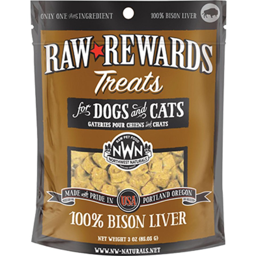 Northwest Naturals Raw Rewards Freeze Dried Dog & Cat Treats Bison Liver 3-oz