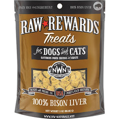 Northwest Naturals Raw Rewards Freeze Dried Dog & Cat Treats Bison Liver 3-oz