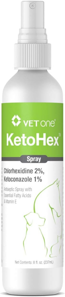 VetOne KetoHex Antiseptic Spray for Dogs Cats & Horses 8-oz