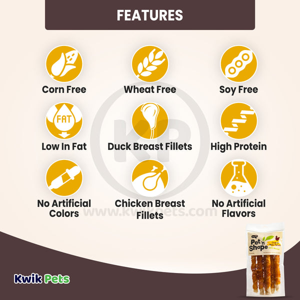 Features of Pet 'n Shape Chik 'n Hide Twists Dog Treats 15.3-oz