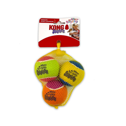 Kong Airdog Squeakair Birthday Balls Medium 3pk, KONG