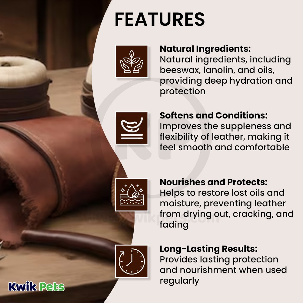 Fiebing Aussie Leather Conditioner with Beeswax 15-oz, Kwik Pets