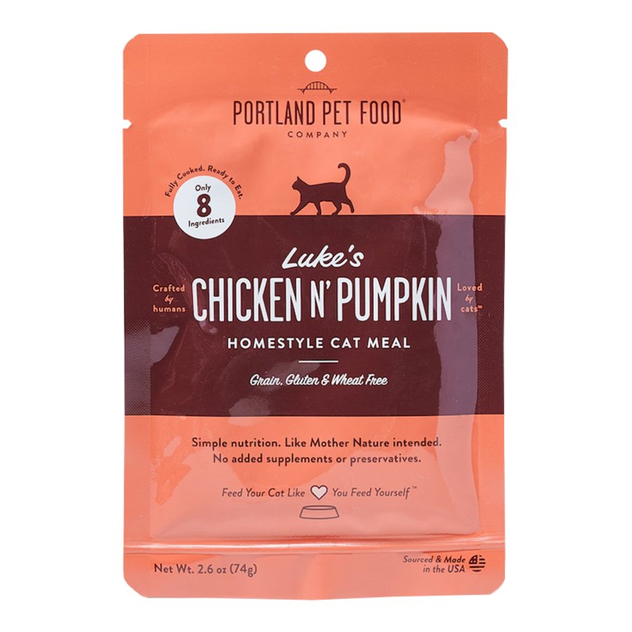 Portland Pet Food Company Luke's Chicken N' Pumpkin Homestyle Wet Cat Food 2.6-oz, Kwik Pets