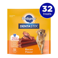 Pedigree DENTASTIX Dog Dental Treat Bacon 32 Count