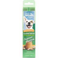 TropiClean Fresh Breath Peanut Butter Clean Teeth Oral Care Gel for Dogs 2-oz