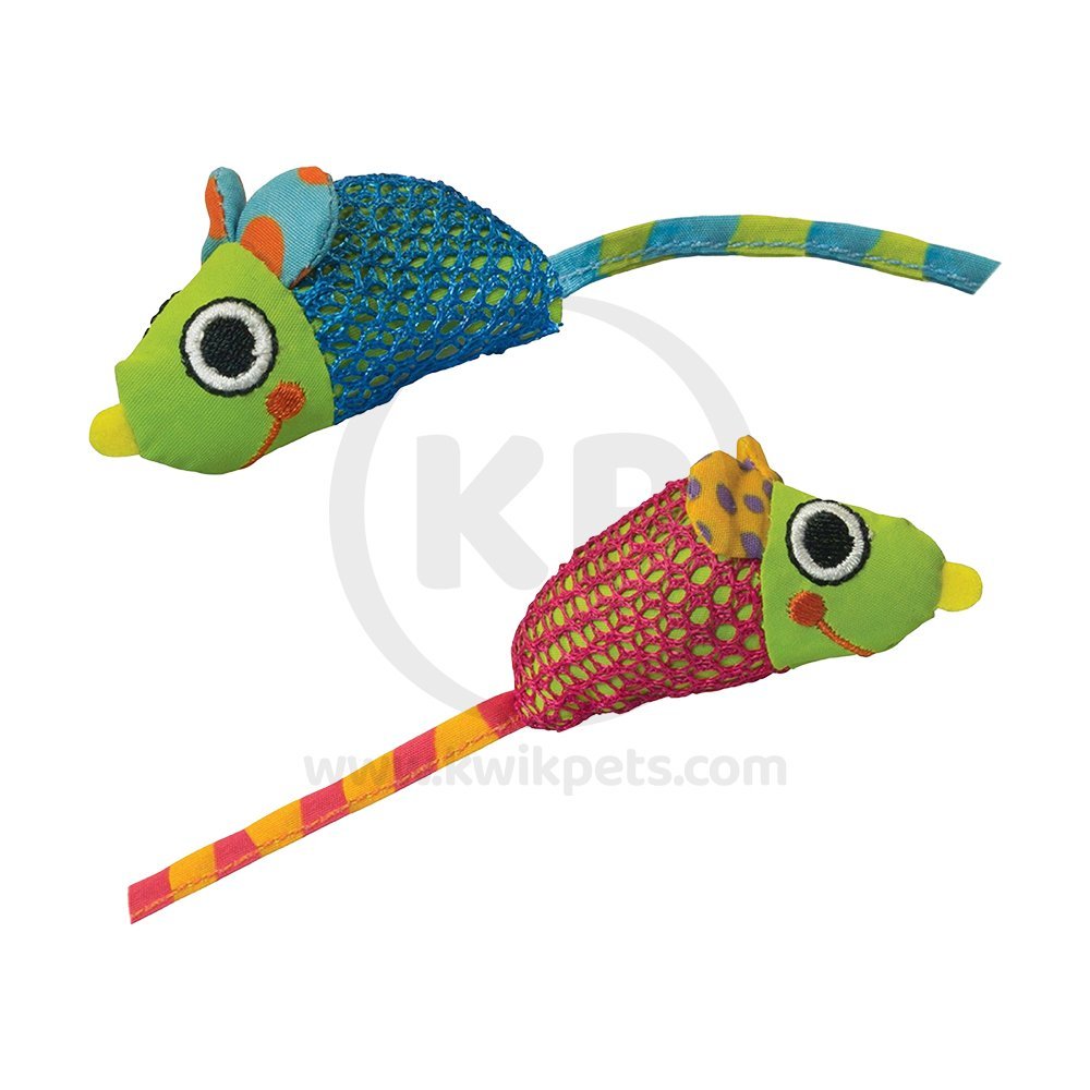 Petstages Dental Health Catnip Chew Mice Cat Toy Multicolor