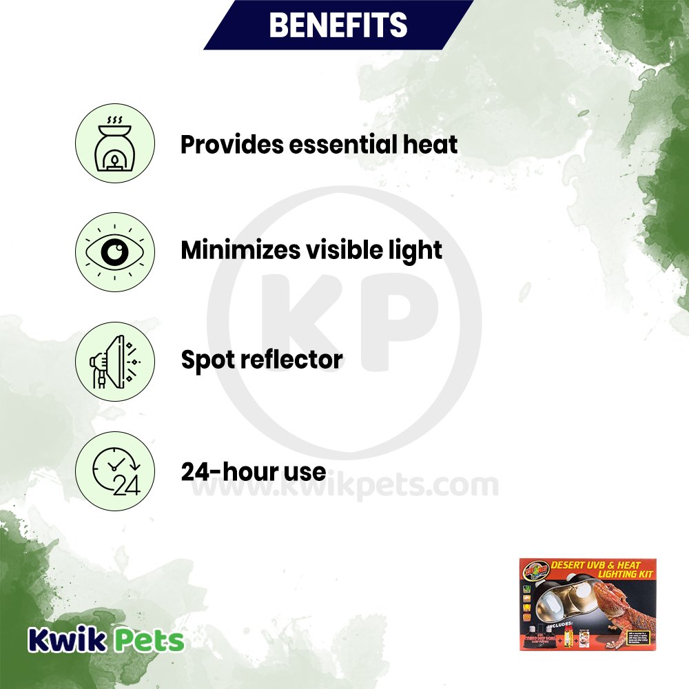 Zoo Med Desert UVB & Heat Lighting Kit Benefits