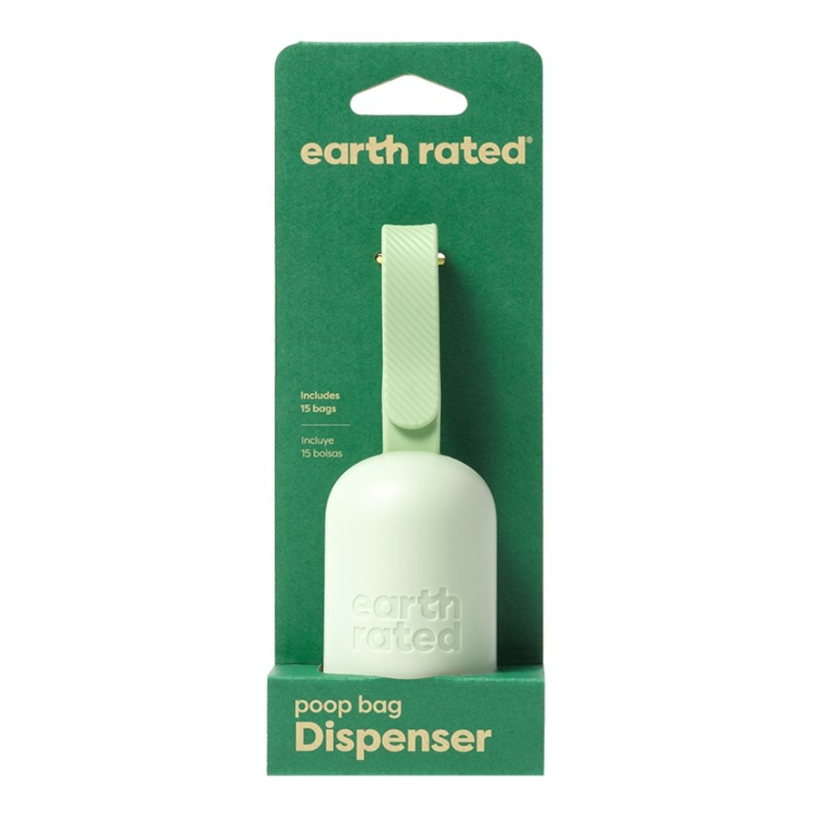 Earth Rated Dog Poop Bag Holder with Dog Unscented Poop Bags 1 Dispenser & 15 Bags, Kwik Pets