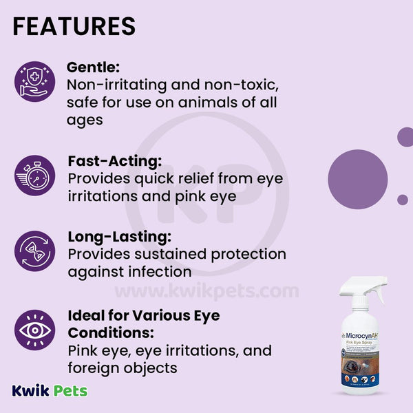 Features of MicrocynAH Pink Eye Spray 16-oz