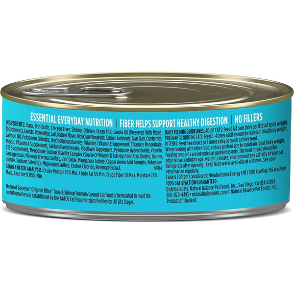 Details - Natural Balance Original Ultra Indoor Canned Wet Cat Food Tuna & Shrimp 5.5-oz
