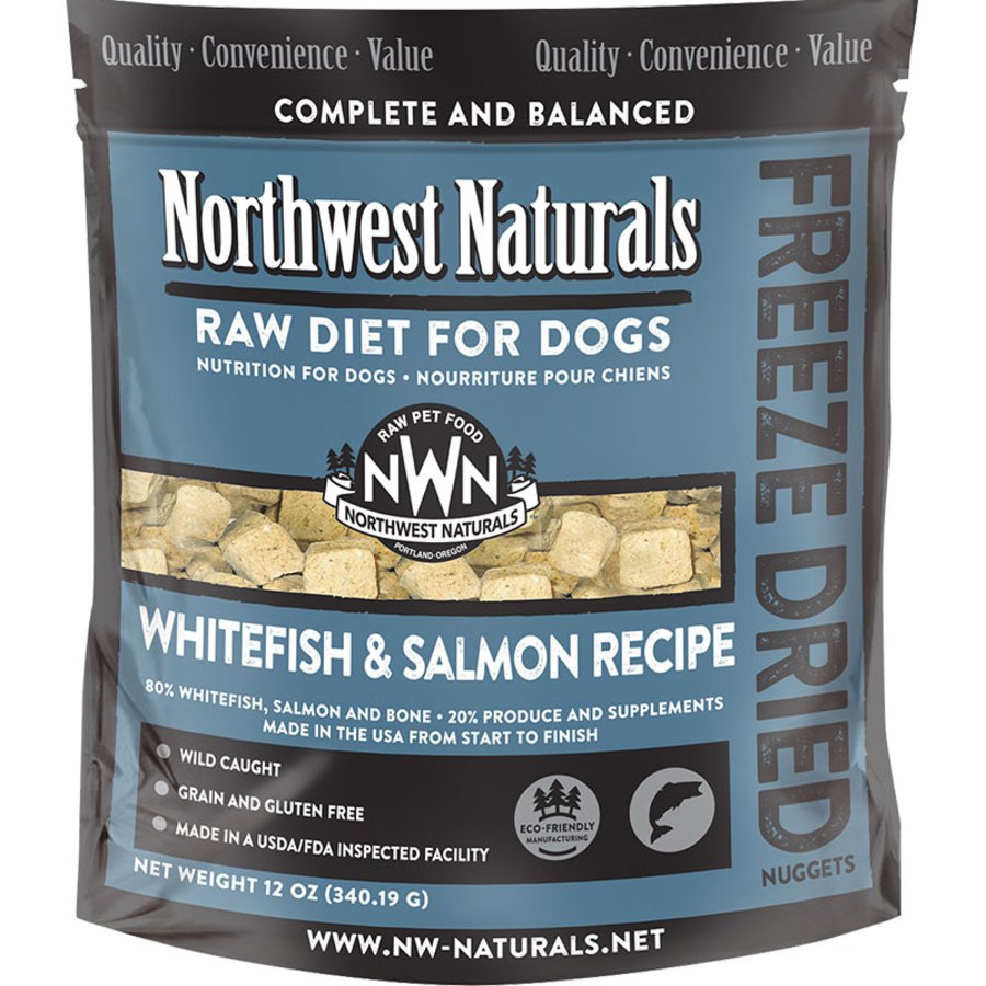 Northwest Naturals Freeze Dried Raw Diet Dog Food Whitefish & Salmon Recipe 12-oz