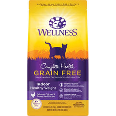 Wellness Complete Health Grain-Free Indoor Healthy Weight Adult Dry Cat Food Deboned Chicken & Turkey Meal Recipe 5.5-lb