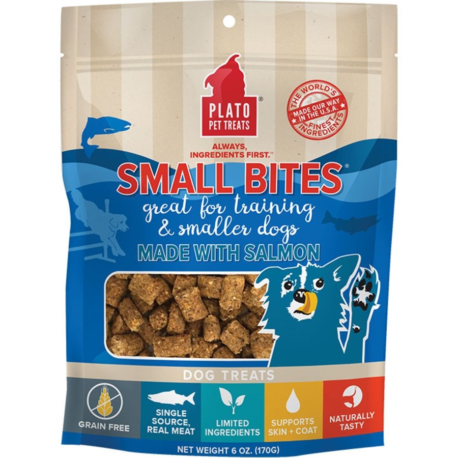Plato Small Bites Salmon Grain-Free Dog Treats 6-oz, Kwik Pets