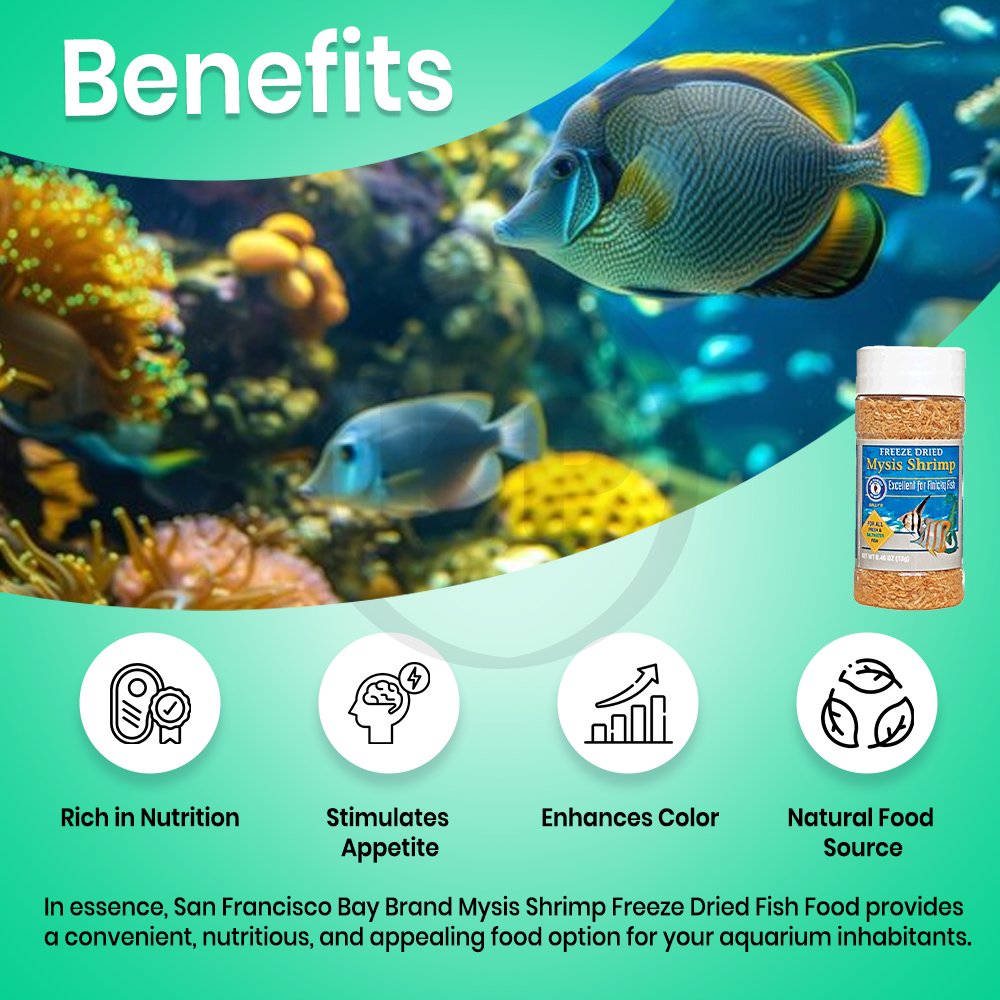 San Francisco Bay Brand Mysis Shrimp Freeze-Dried Fish Food 0.46-oz, Kwik Pets