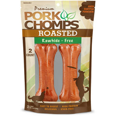 Scott Pet Premium Pork Chomps Roasted Pressed Bone Dog Treats 2 Count 4.5-in