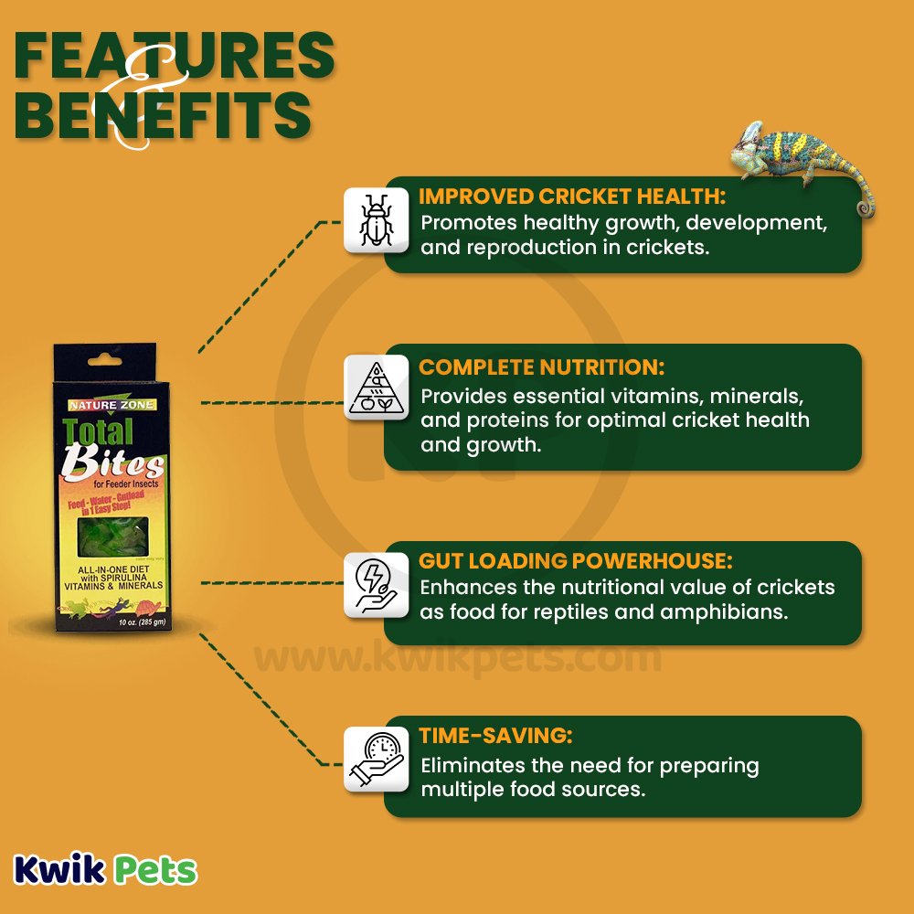 Nature Zone Cricket Total Bites with Spirulina 9-oz, Kwik Pets