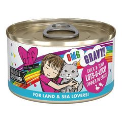 Weruva B.F.F. OMG Duck & Tuna Lots-O-Luck! Dinner in Gravy Wet Cat Food 2.8-oz