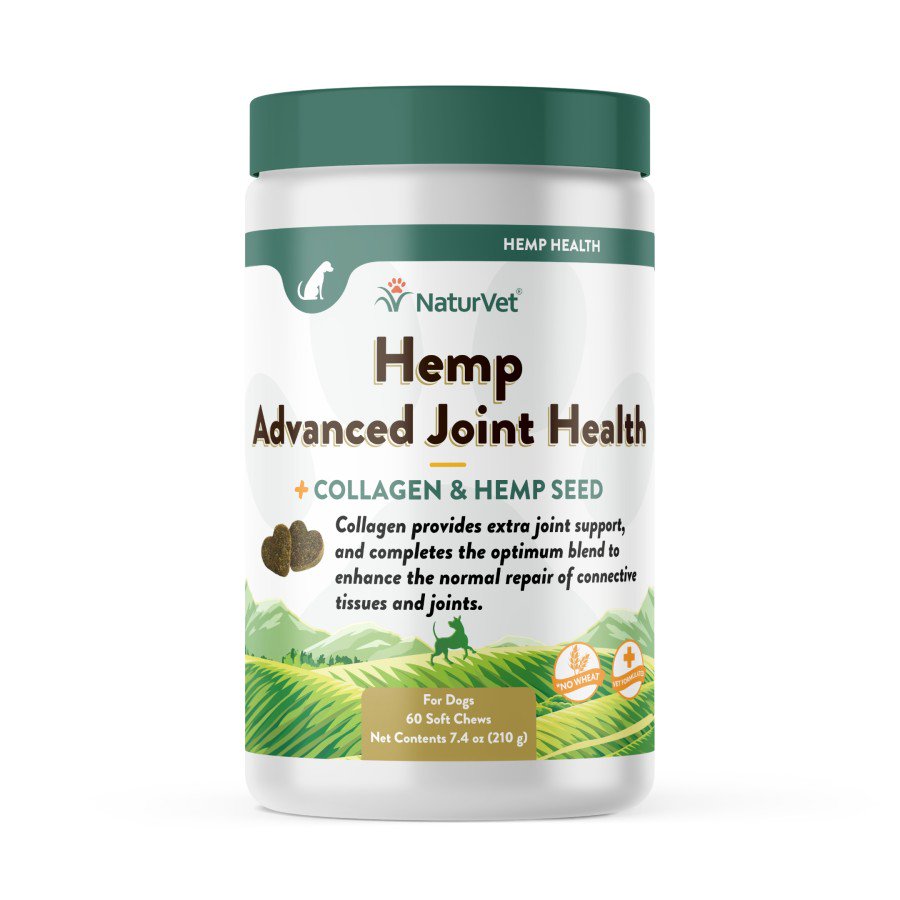NaturVet Hemp Advanced Joint Health Dog Soft Chews 60 Count 7.4-oz