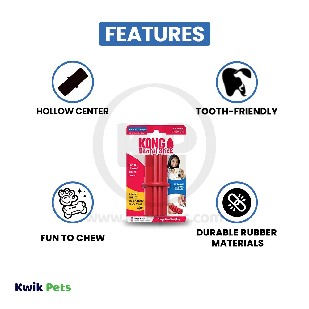 KONG Dental Stick Chew Toy, Medium, KONG