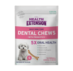 Health Extension Probiotic Dental Bones Small Dog Chews Treats 14 Count 6-oz