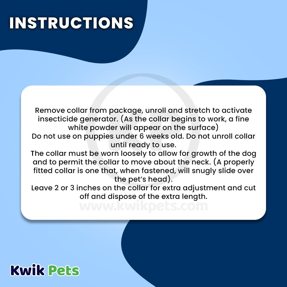 Instructions for Adams Plus Flea & Tick Blue Collar for Dogs Large