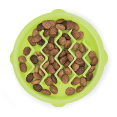 Petstages Hound Kitty Slow Feeder Cat Bowl Green Extra Small 6-oz