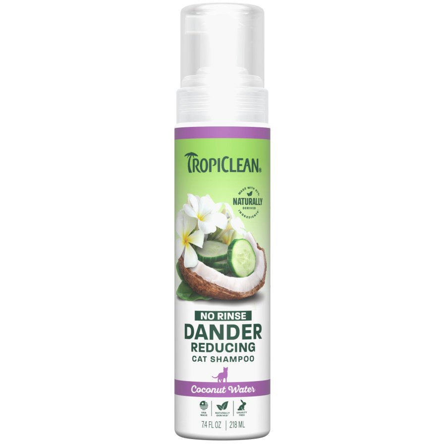 TropiClean Dander Reducing Waterless Cat Shampoo 7.4-oz, Kwik Pets