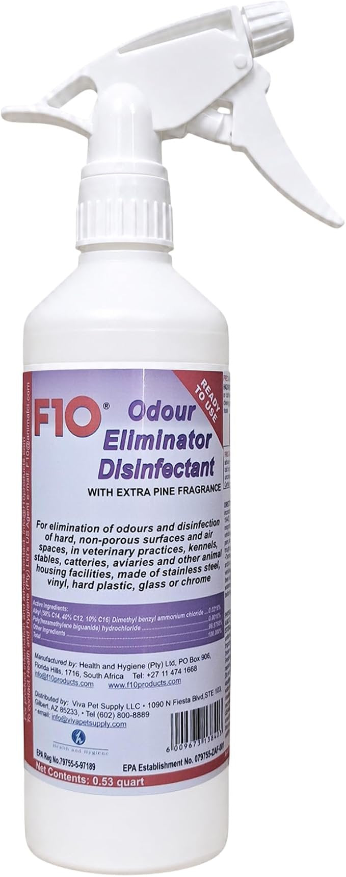F10 Odor Eliminator Disinfectant with Trigger Spray 500 ml