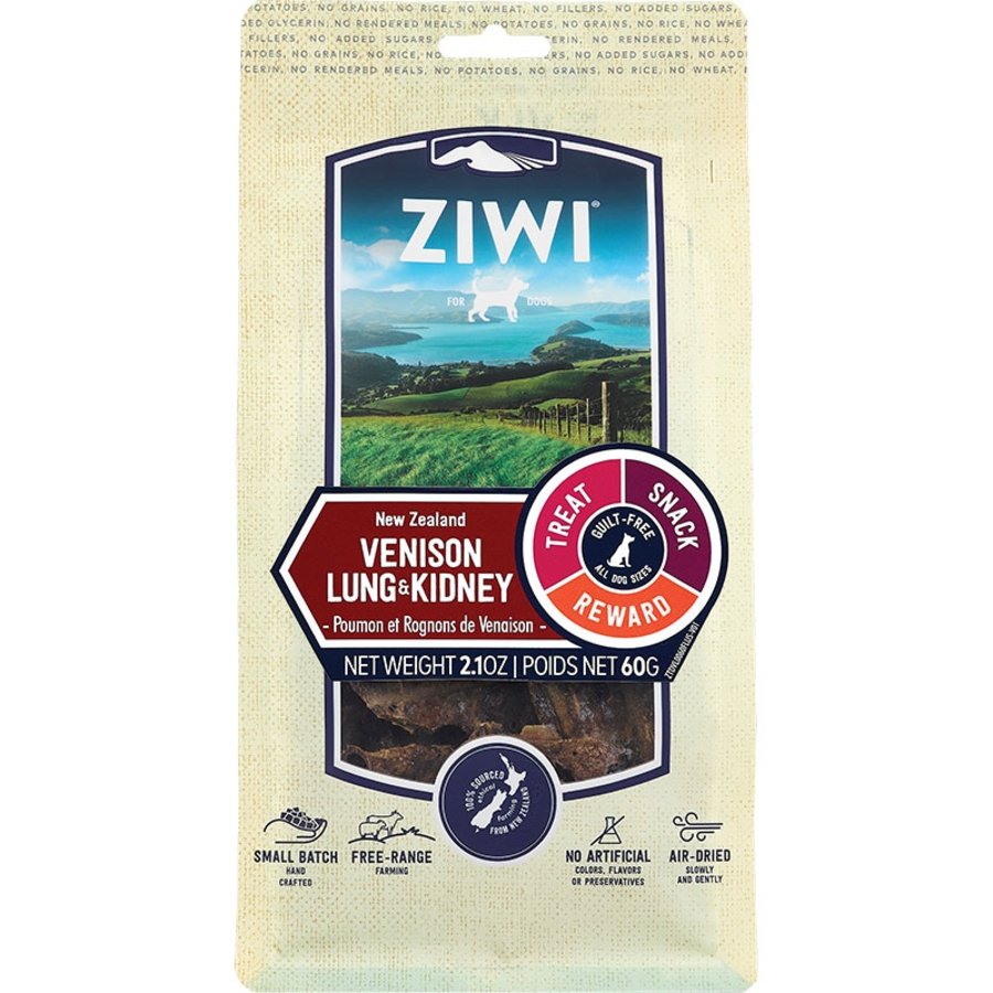 Ziwi Air Dried Dog Treats Venison Lung & Kidney 2.1-oz, Kwik Pets