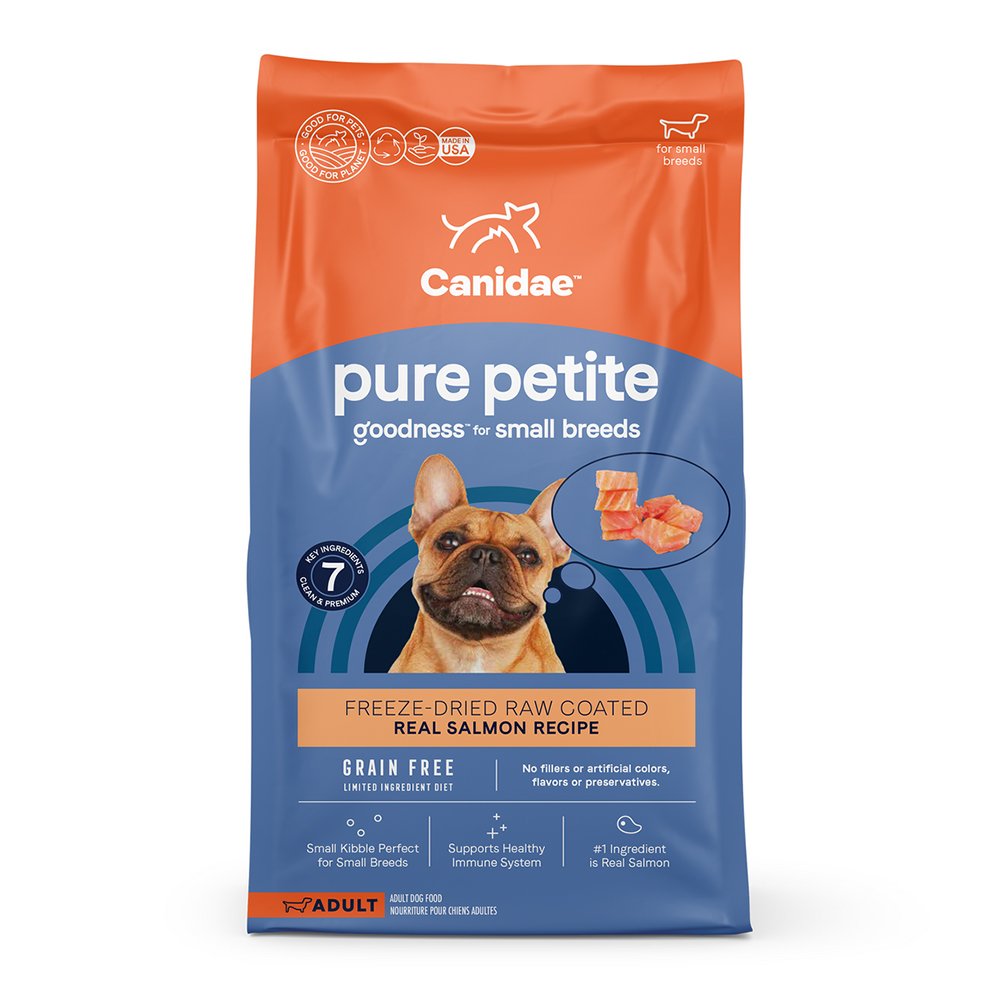 CANIDAE PURE Grain-Free Petite Small Breed Puppy Raw Freeze-Dried Dog Food Salmon, 4 lb, Canidae