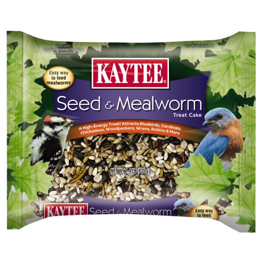 Kaytee Seed & Mealworm Wild Bird Treat Cake 1.4-lb