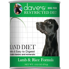 Dave's Pet Food Restricted Bland Diet Wet Dog Food Lamb & Rice 13.2-oz