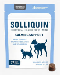 Nutramax Solliquin Soft Chew Calming Behavioral Health Supplement for Dogs & Cats 75 Count Small/Medium