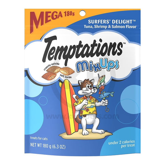 MixUps Crunchy & Soft Adult Cat Treats Surfer's Delight, 6.3-oz, Temptations