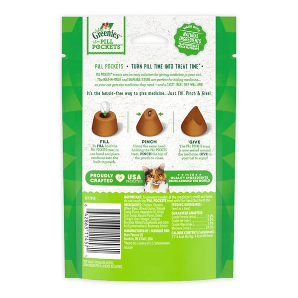 Details - Greenies Feline Pill Pockets Cat Treats Catnip 1.6-oz 45 Count