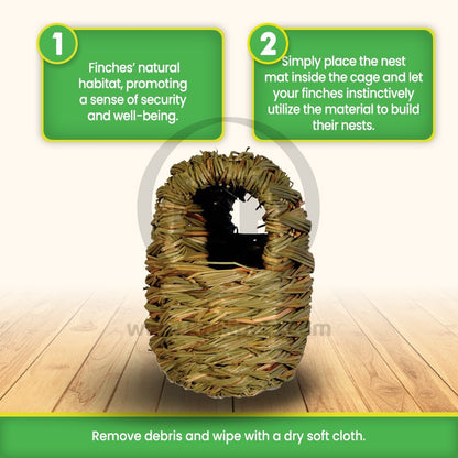 Benefits of Prevue Pet Products Finch Twig Covered Nest Mat Grass & Bamboo