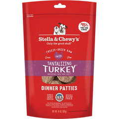 Stella & Chewy's Freeze-Dried Raw Dinner Patties Dog Food Tantalizing Turkey 14-oz